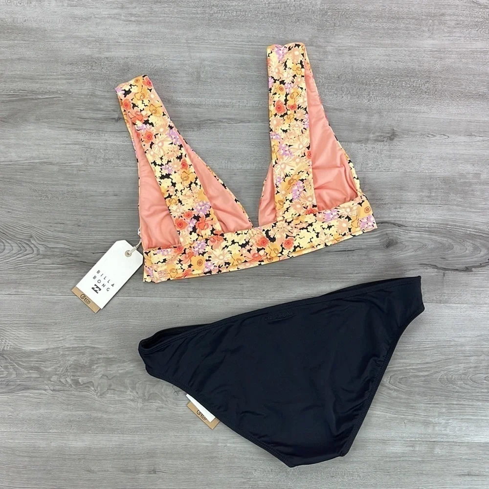 ☀️BILLABONG☀️ FOREVER DAZED PLUNGE SOL SEARCHER LOW RIDE BIKINI SET